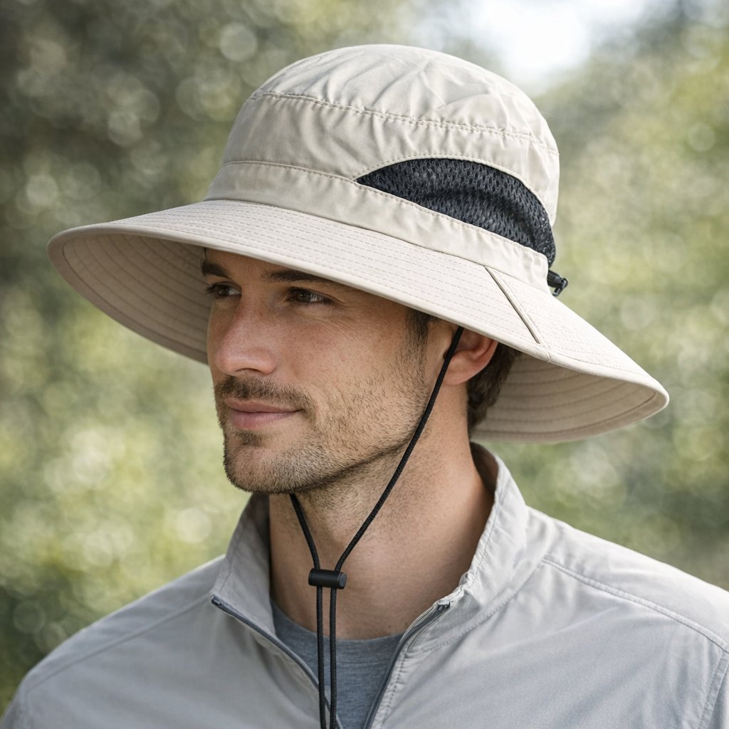 2 Two Men’s Fisherman’s Sun Hat With Black Mesh